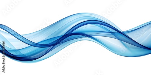 abstract blue wave curve lines designs on white isolation background