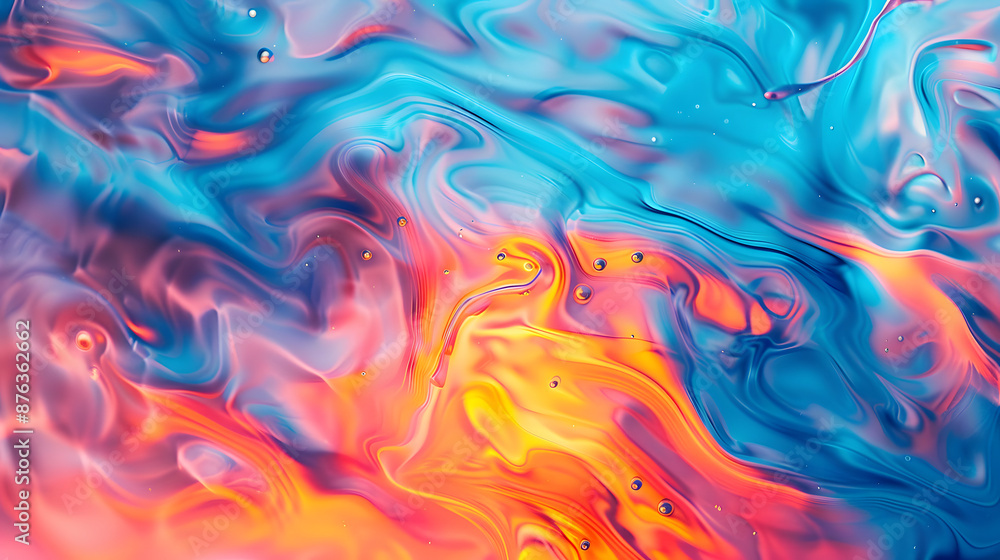 Fototapeta premium a colored floating liquid in the colors blue