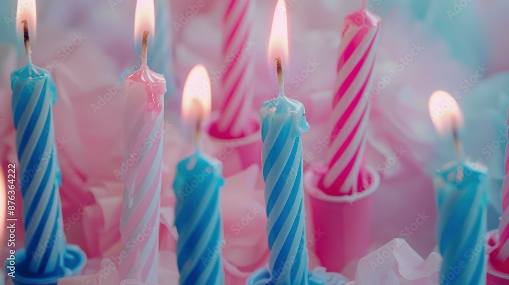 Pink And Blue Candles Adding A Festive Touch Pink And Blue Candles Adding A Festive Touch