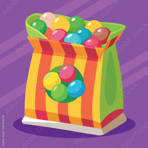 Vector  for Sweet Candy Surprise featuring an isolated candy bag
