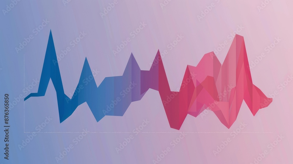 A graph with a blue and pink line A graph with a blue and pink line