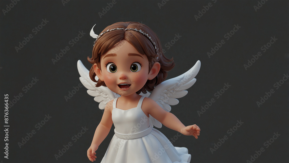 Image 3d modeling cute angel smiling 5