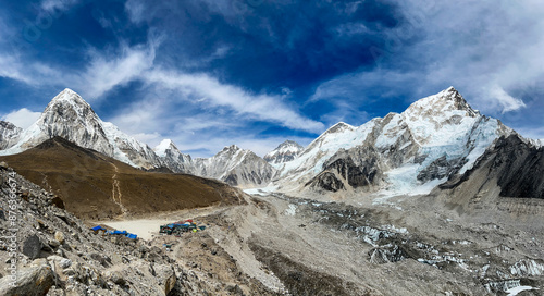 himalayas panorama of the khumbu valley