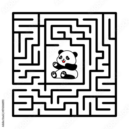 Square maze with a panda