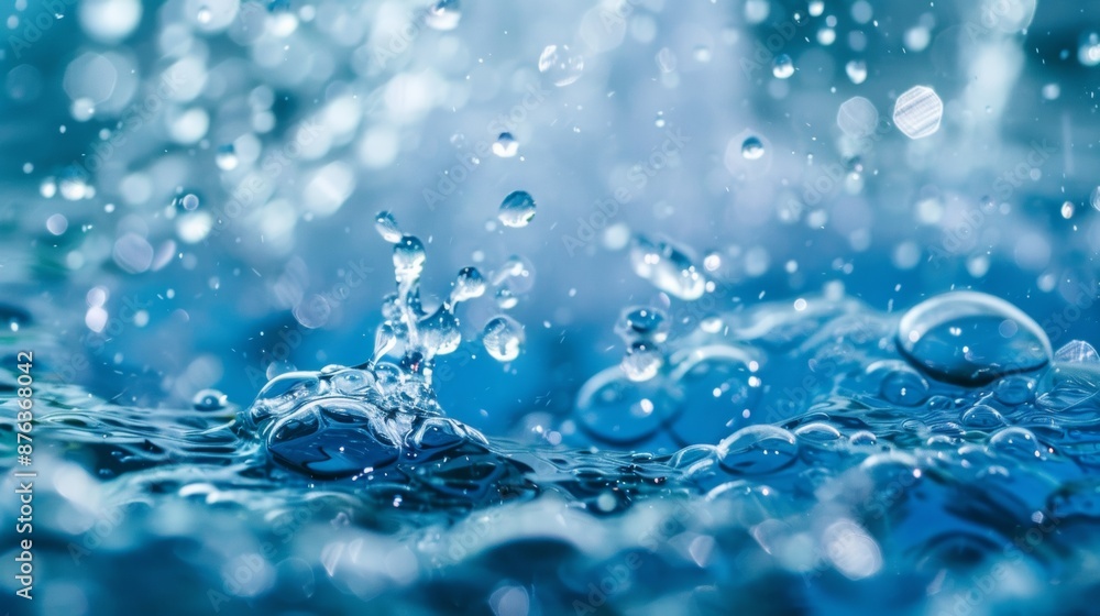 Blue Water Drops in Motion Blue Water Drops in Motion