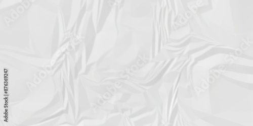 White wrinkly backdrop paper background. panorama craft wrinkly paper texture background, crumpled pattern texture. paper crumpled texture. white fabric crushed textured crumpled.