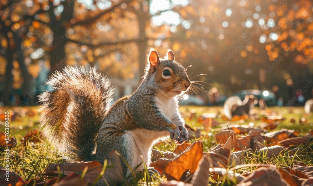 Squirrel playing with other squirrels Squirrel playing with other squirrels