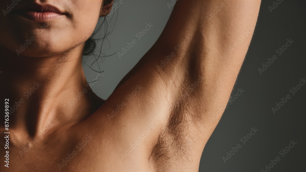 A woman with no shirt on showing off her hairy arms, AI A woman with no shirt on showing off her hairy arms, AI