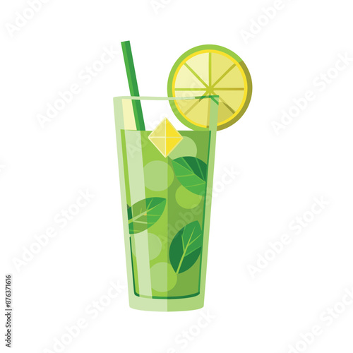 Drinks vector illustration. Collection of cocktails in flat design