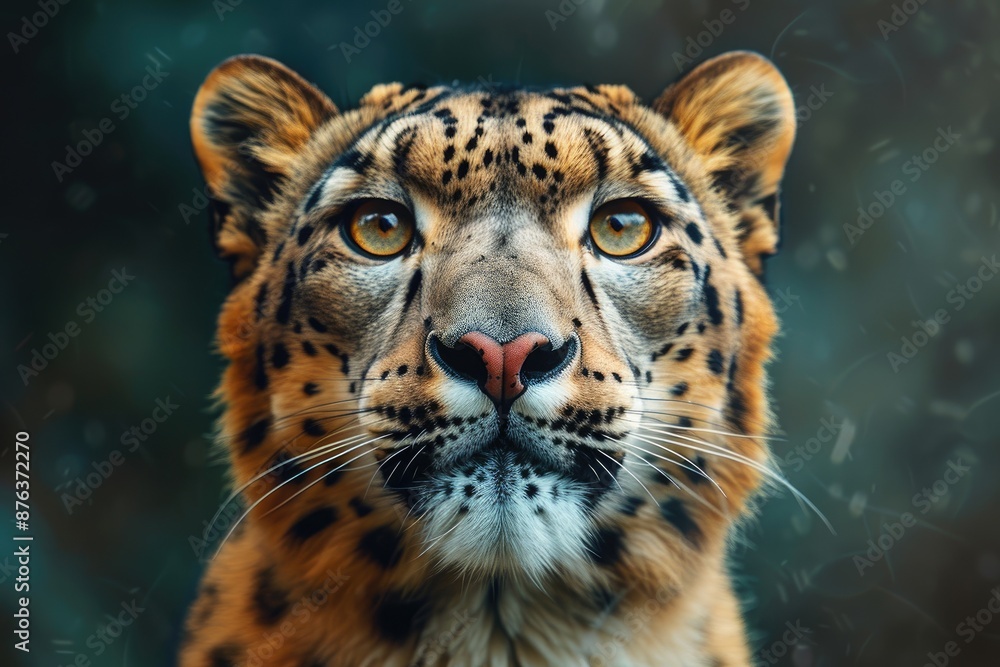Fototapeta premium Face portrait of snow leopard - Irbis (Panthera uncia)