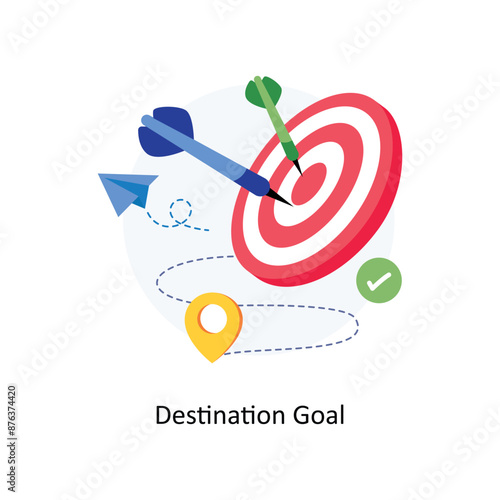 Destination Goal concepts style illustration. EPS 10 File