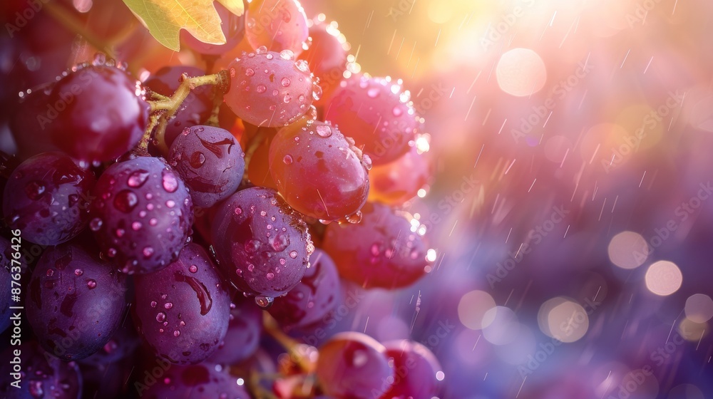 Close-up of Fresh Grapes with Water Droplets Close-up of Fresh Grapes with Water Droplets