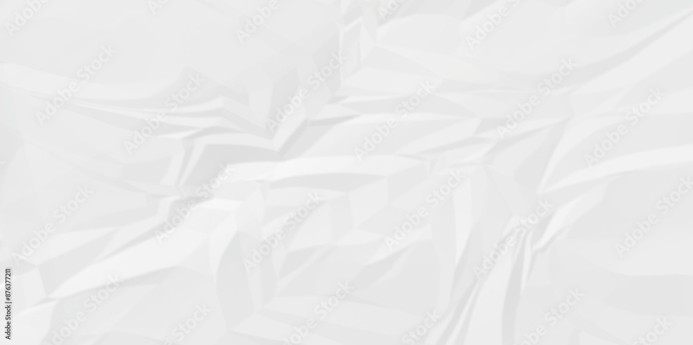 Fototapeta premium White wrinkly backdrop paper background. panorama craft wrinkly paper texture background, crumpled pattern texture. paper crumpled texture. white fabric crushed textured crumpled.