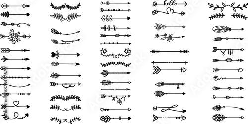 Wallpaper Mural Line dividers. Decorative swirl text separators, vintage divider. Victorian flourishes line calligraphic swirly filigree decoration editable stroke vector set	 Torontodigital.ca