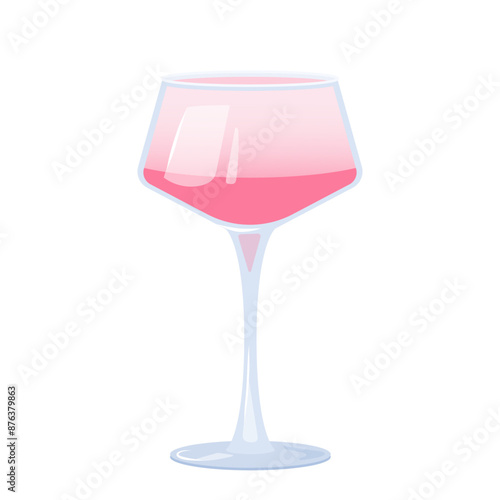 Classic realistic Hemingway cocktail. Vector illustration refreshing special Hemingway daiquiri with lime and grapefruit isolated on white background.