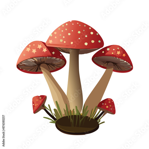Illustration of Diverse Mushroom Species