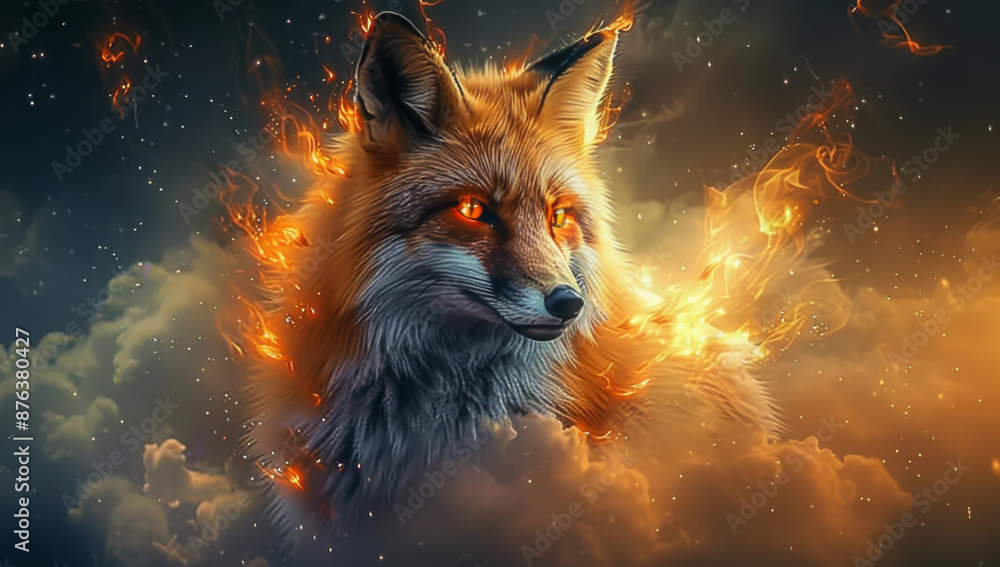 Powerful a Wolf animal wildlife in dramatic background. Powerful a Wolf animal wildlife in dramatic background.