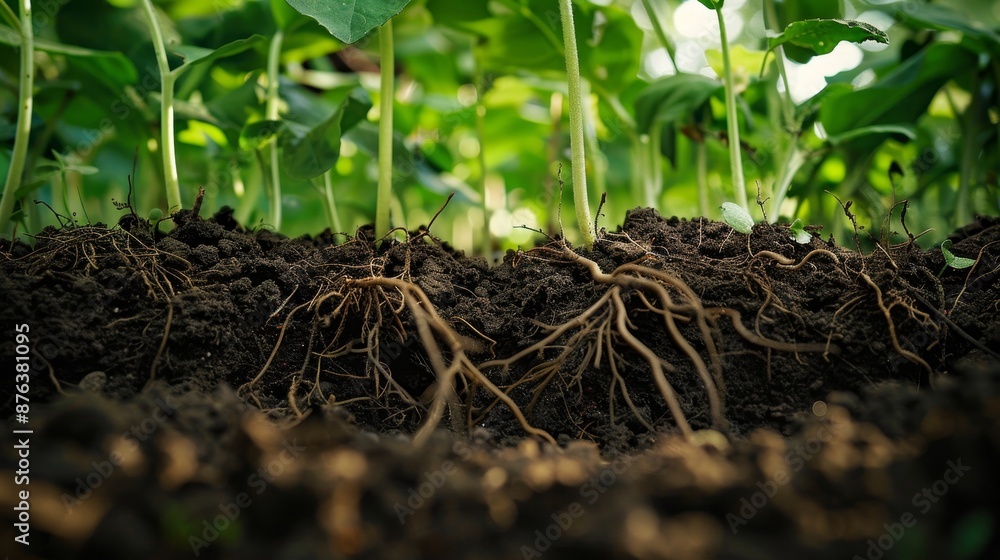 Fototapeta premium A close up of the roots of a plant