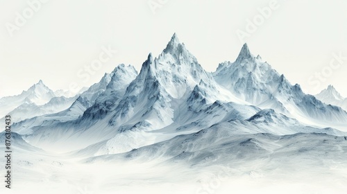 Wallpaper Mural Simple pencil drawing of distant mountain range. Torontodigital.ca