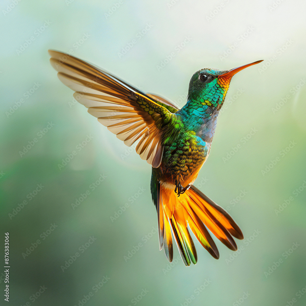 Obraz premium hummingbird fly in blurred background