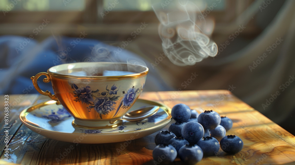 cup of tea WITH BLUBERRIES cup of tea WITH BLUBERRIES