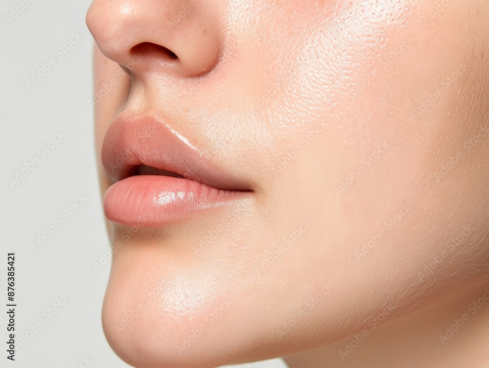 Obraz premium Beauty with protective skincare routine, realistic, healthy and radiant