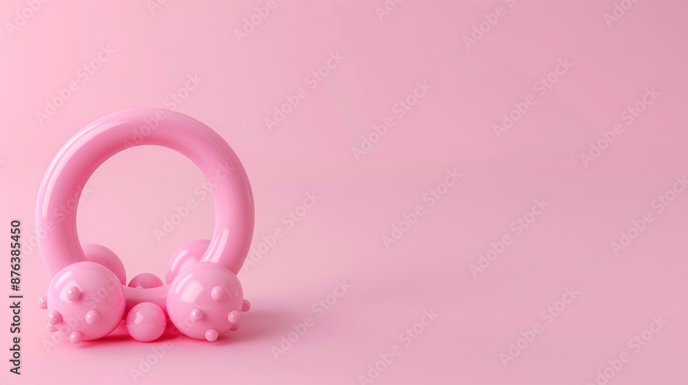 Obraz premium 3D Pink Baby Teething Ring, Perfect For A Joyous Baby Girlýs Birthday Party And Gender Reveal