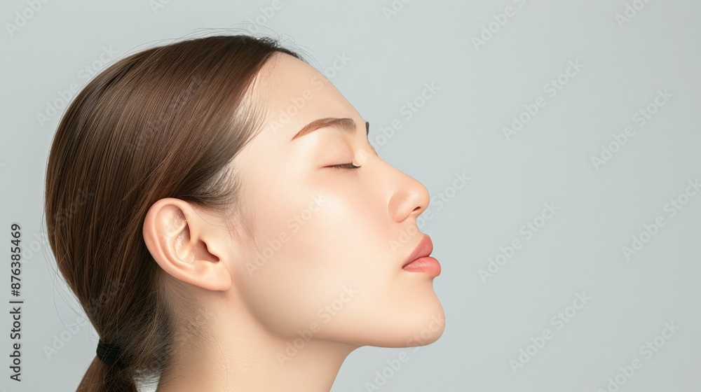 Profile with hydration and protection, realistic, glowing and healthy skin Profile with hydration and protection, realistic, glowing and healthy skin