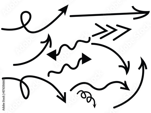 Arrow vector hand-drawn sketch icon set