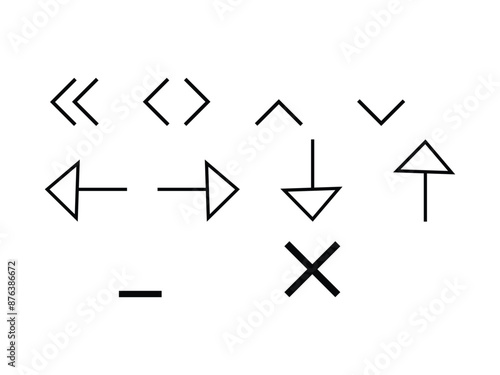 Arrow vector hand-drawn sketch icon set