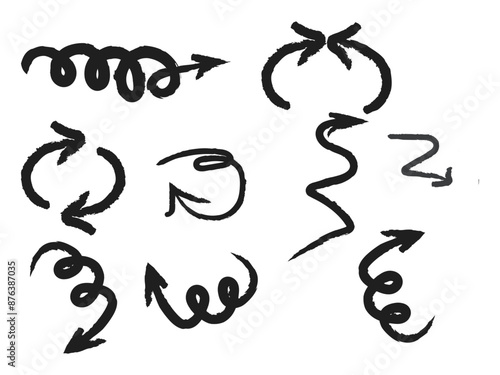 Arrow vector hand-drawn sketch icon set