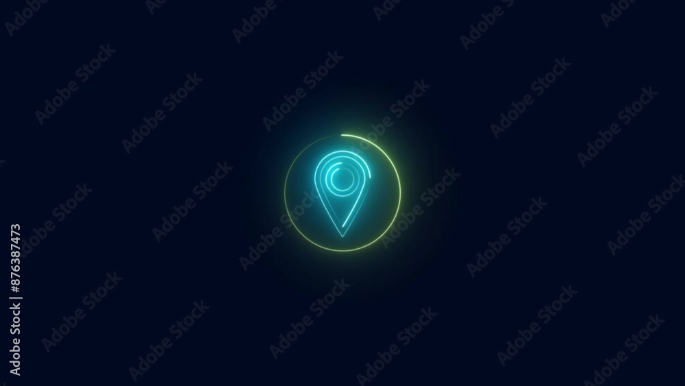 Location map pin pointer on GPS Map tracker animation. Location map pin pointer on GPS Map tracker animation.