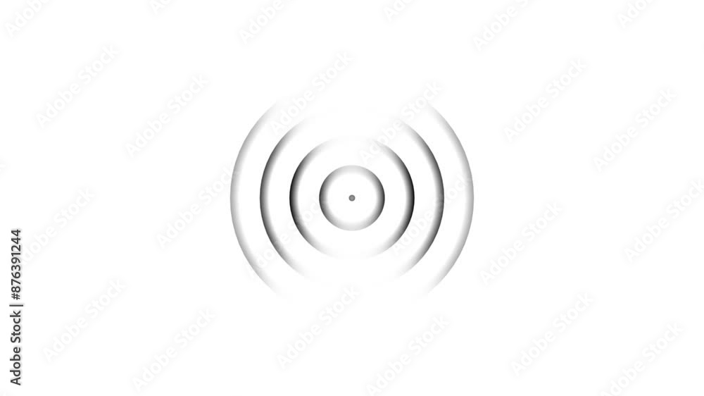 Circle radar interface signal with concentric rings moving.Radio waves animation. Circle radar interface signal with concentric rings moving.Radio waves animation.