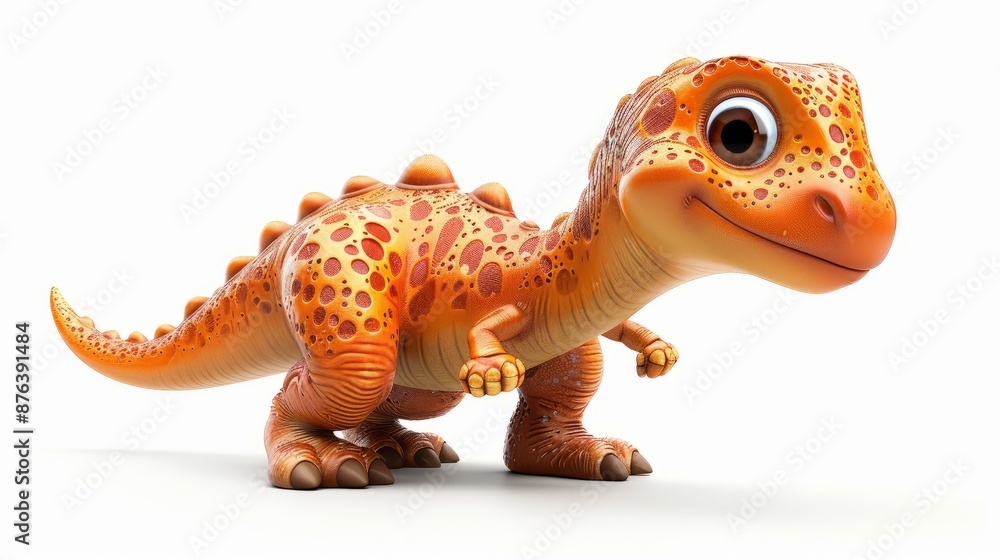 Naklejka premium Cute 3D dinosaur