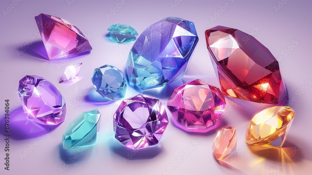 Fototapeta premium Diamond illustration. Beautiful diamond concept