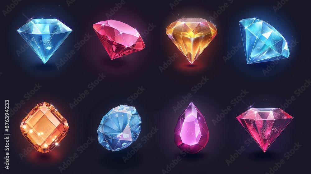 Fototapeta premium Diamond illustration. Beautiful diamond concept