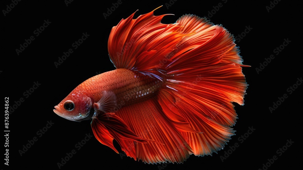 Isolated Siamese fighting fish on black background Isolated Siamese fighting fish on black background