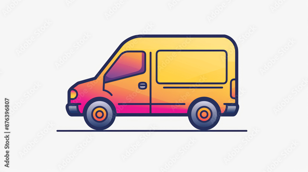 Delivery truck sign icon in a comic style. Vector cartoon illustration of a van on a white isolated background, with a splash effect. Represents cargo car business concept. Delivery truck sign icon in a comic style. Vector cartoon illustration of a van on a white isolated background, with a splash effect. Represents cargo car business concept.