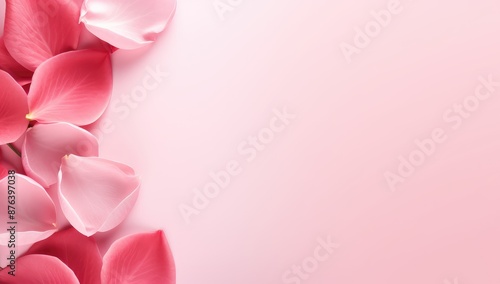 Pink petals on pink background with copy space for your text.
