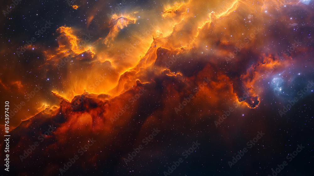 Fototapeta premium Background with colorful astrophotography, AI-generative