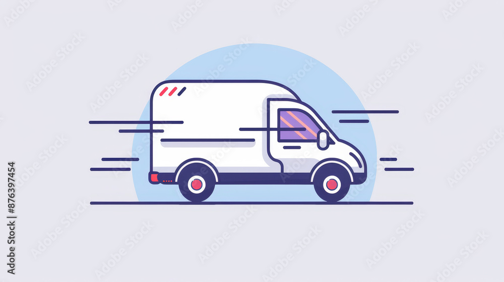 Delivery truck sign icon in a comic style. Vector cartoon illustration of a van on a white isolated background, with a splash effect. Represents cargo car business concept. Delivery truck sign icon in a comic style. Vector cartoon illustration of a van on a white isolated background, with a splash effect. Represents cargo car business concept.