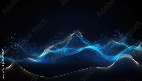 Vector abstract background with particles. Wave of particles. Illustration.