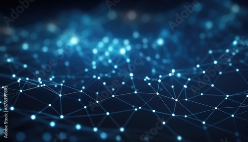 Network connection structure. Big data visualization. Digital futuristic background. 3D rendering