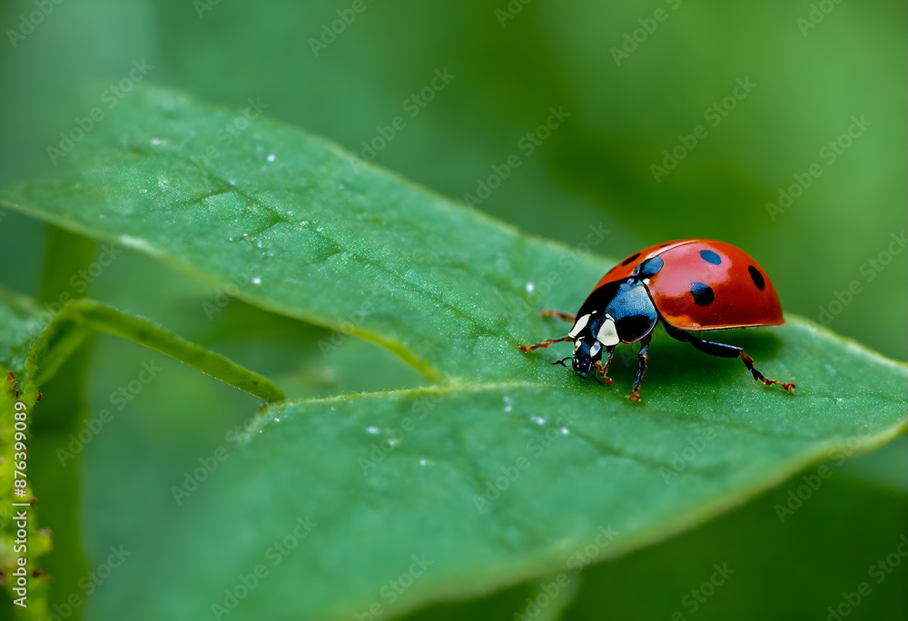 Ladybird on green leaf Ladybird on green leaf