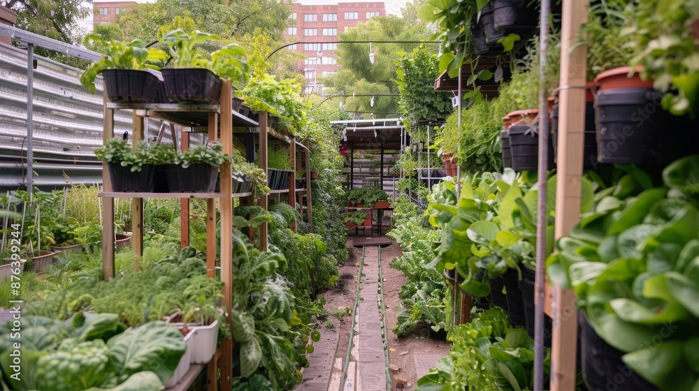 A garden filled with plants and vegetables A garden filled with plants and vegetables