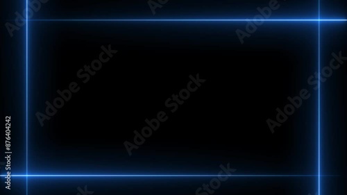 Wallpaper Mural Neon rectangle frame loop animation. rectangular glowing frame with moving line Torontodigital.ca