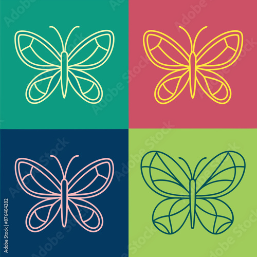 lineicons a set of four beautifully butterfly photo