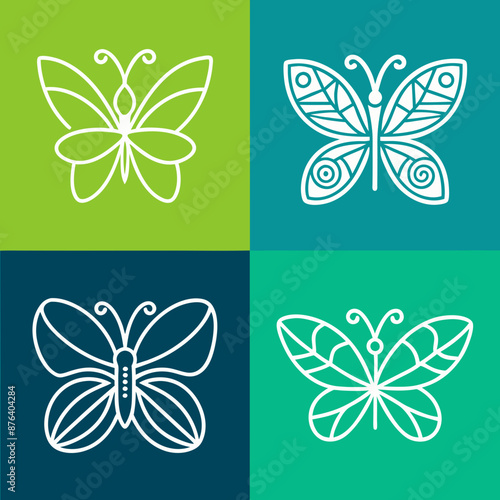 lineicons a set of four beautifully butterfly photo