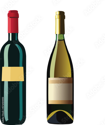 Illustration of Wine Bottles. Clipart