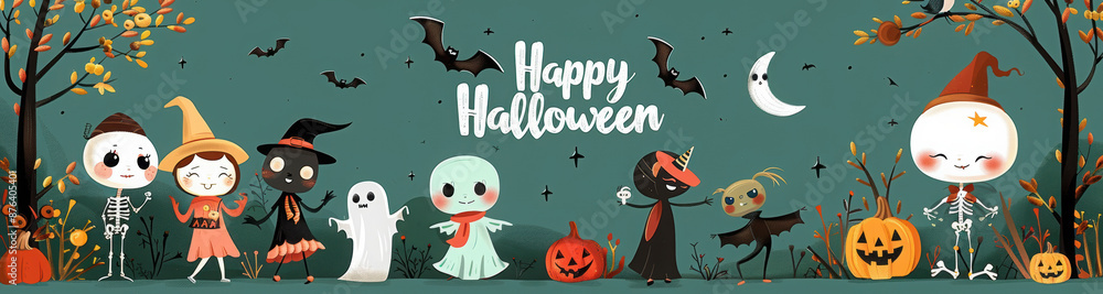 Happy Halloween greetings template vector. Vector illustration.
Happy Halloween greetings template vector. Vector illustration.